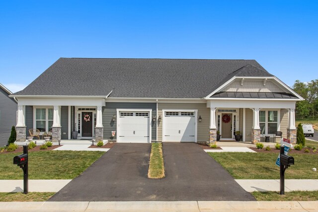 2910 Rutlege Rd Unit 175, Rockingham, VA 22801 - craftsman inspired home featuring covered porch, a garage, asphalt driveway, and a front yard