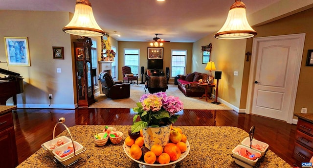 2 Forest Ct, Zion Crossroads, VA 22942 - dining space with wood finished floors and ceiling fan
