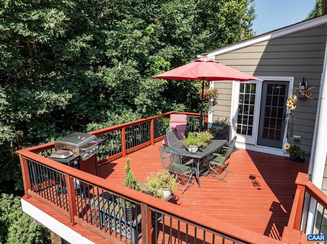 2 Forest Ct, Zion Crossroads, VA 22942 - wooden terrace featuring outdoor dining area and grilling area
