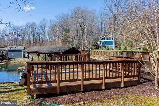 11523 Red Rock Ln, Bumpass, VA 23024 - deck with a boat dock