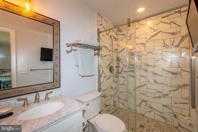 11523 Red Rock Ln, Bumpass, VA 23024 - bathroom featuring a stall shower and vanity