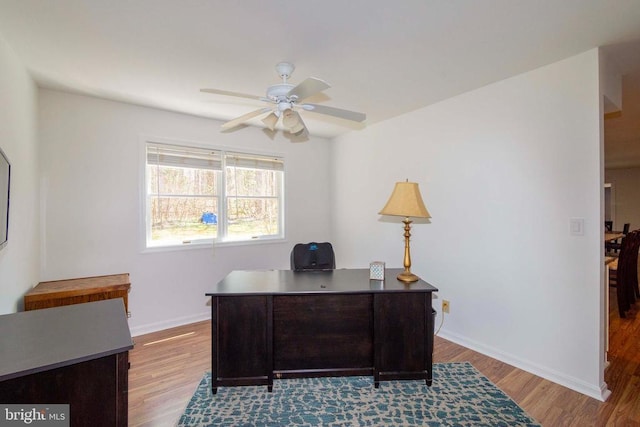 11523 Red Rock Ln, Bumpass, VA 23024 - office featuring wood finished floors and a ceiling fan