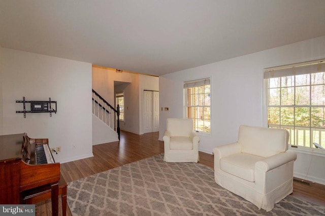 11523 Red Rock Ln, Bumpass, VA 23024 - living area with wood finished floors and stairway