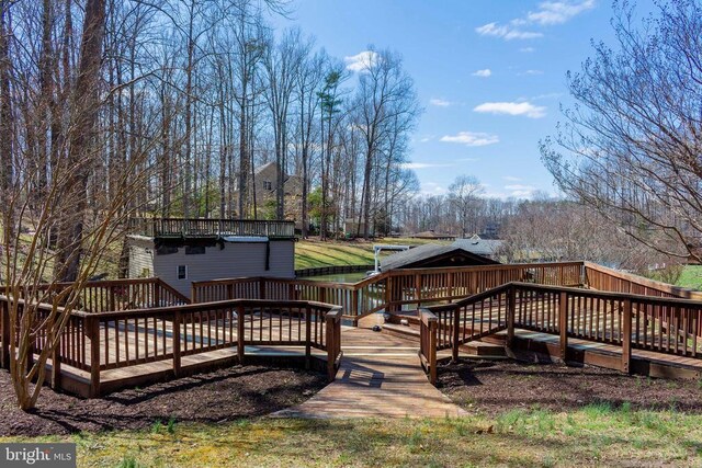 11523 Red Rock Ln, Bumpass, VA 23024 - view of wooden deck