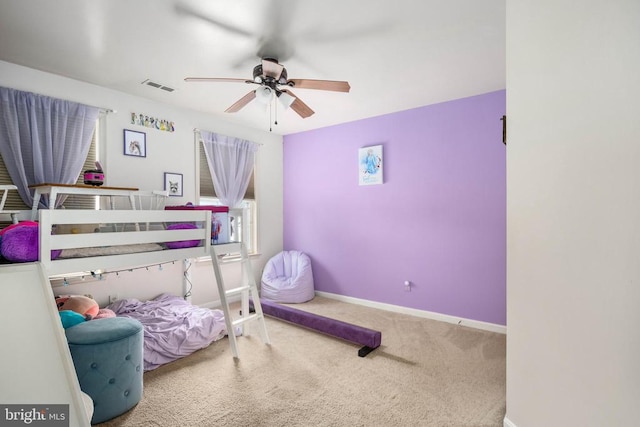 13104 Willow Point Dr, Fredericksburg, VA 22408 - carpeted bedroom with baseboards and ceiling fan