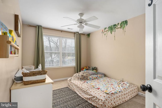 13104 Willow Point Dr, Fredericksburg, VA 22408 - bedroom with carpet, baseboards, and ceiling fan