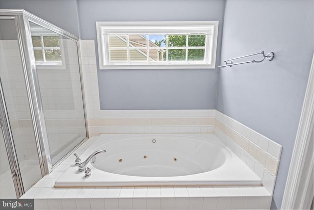 12017 Stonehenge Dr, Fredericksburg, VA 22407 - bathroom featuring a whirlpool tub, healthy amount of natural light, and a shower stall