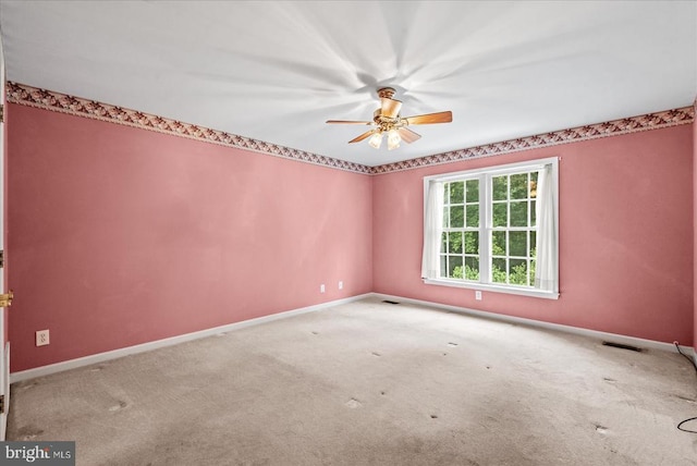 12017 Stonehenge Dr, Fredericksburg, VA 22407 - spare room with ceiling fan and carpet floors