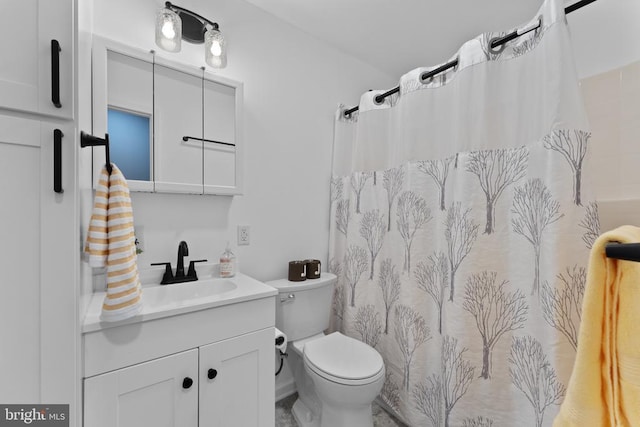 13179 Scotts Mill Rd, Culpeper, VA 22701 - full bath with vanity, toilet, and a shower with shower curtain