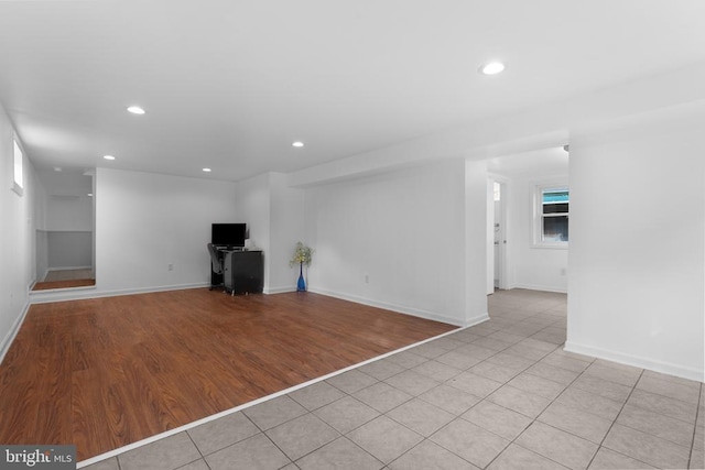 13179 Scotts Mill Rd, Culpeper, VA 22701 - unfurnished living room with recessed lighting, baseboards, and light wood-style flooring