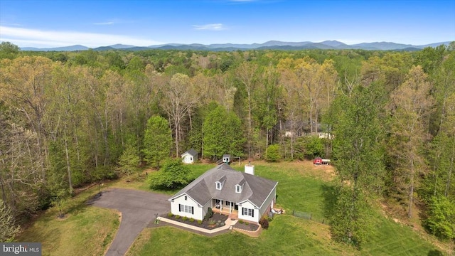 279 Carriage Ln, Madison, VA 22727 - view from above of property featuring a heavily wooded area and a mountain backdrop
