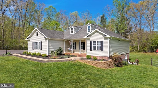 279 Carriage Ln, Madison, VA 22727 - view of front of home with a porch, a front lawn, and a shingled roof