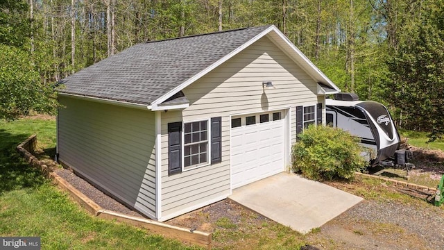 279 Carriage Ln, Madison, VA 22727 - detached garage featuring a wooded view