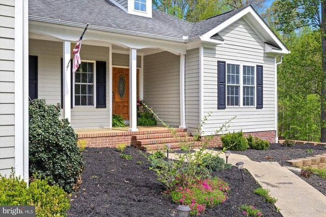 279 Carriage Ln, Madison, VA 22727 - entrance to property with a shingled roof and a porch