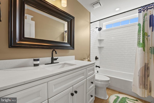 7345 Iron Bit Dr, Warrenton, VA 20186 - bathroom with vanity, toilet, and shower / tub combo