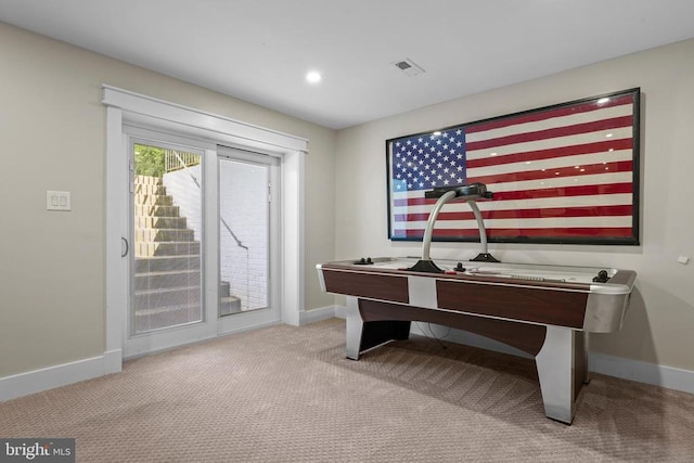 7345 Iron Bit Dr, Warrenton, VA 20186 - game room featuring carpet floors, baseboards, and recessed lighting