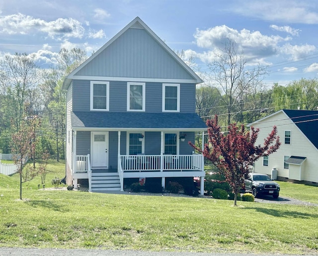 7 Rolla Mill Rd, Verona, VA 24482 - view of front of house featuring a porch, a front yard, and a shingled roof