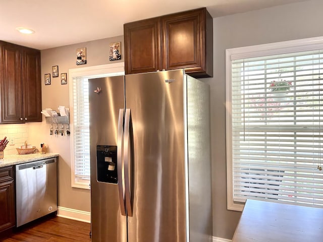 7 Rolla Mill Rd, Verona, VA 24482 - kitchen with stainless steel appliances, baseboards, decorative backsplash, plenty of natural light, and recessed lighting