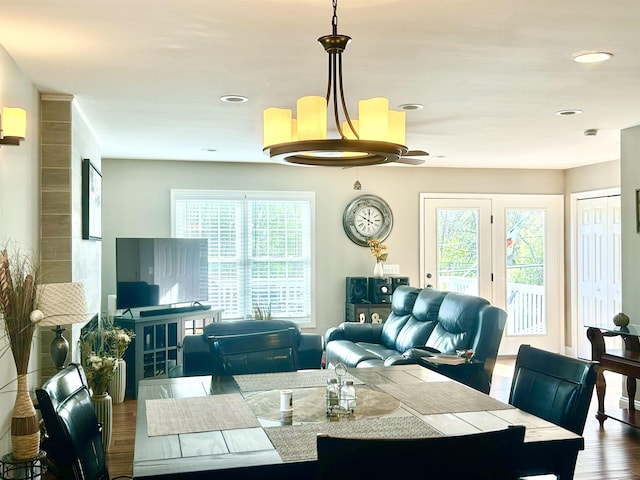 7 Rolla Mill Rd, Verona, VA 24482 - dining area with wood finished floors and recessed lighting