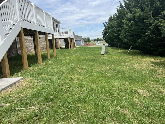 79 Meriwether Cir, Stuarts Draft, VA 24477 - view of green lawn featuring a deck