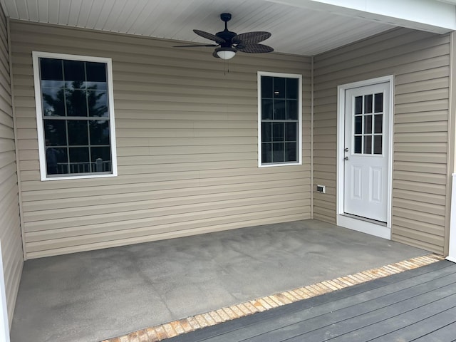 79 Meriwether Cir, Stuarts Draft, VA 24477 - wooden terrace with a ceiling fan and a patio