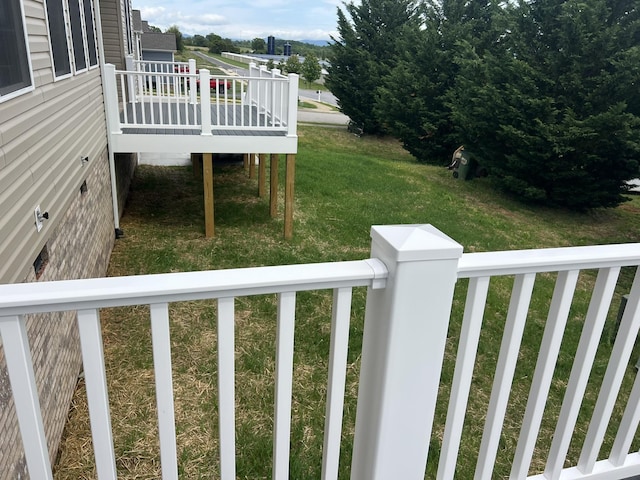 79 Meriwether Cir, Stuarts Draft, VA 24477 - view of green lawn featuring a deck