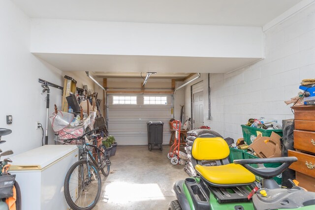123 Beauregard Dr, Staunton, VA 24401 - garage with refrigerator and concrete block wall