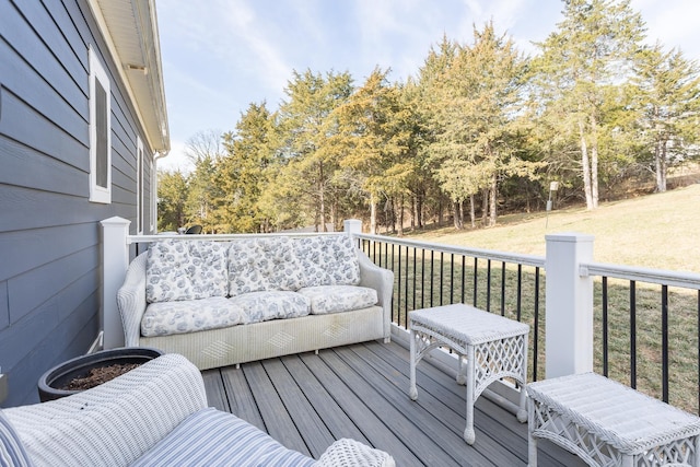 123 Beauregard Dr, Staunton, VA 24401 - wooden deck featuring a lawn and an outdoor living space