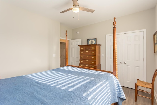 123 Beauregard Dr, Staunton, VA 24401 - bedroom featuring wood finished floors, a closet, and a ceiling fan