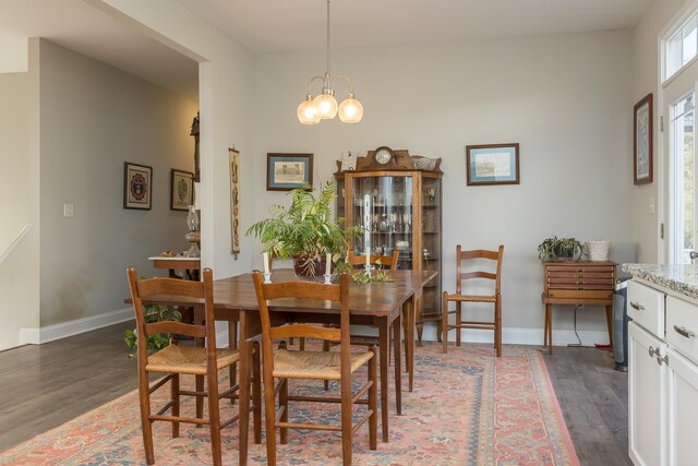 123 Beauregard Dr, Staunton, VA 24401 - dining space featuring dark wood-style flooring and a chandelier