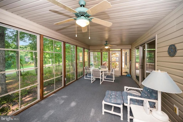 106 Tallwood Trl, Locust Grove, VA 22508 - sunroom with outdoor dining space, a ceiling fan, and healthy amount of natural light