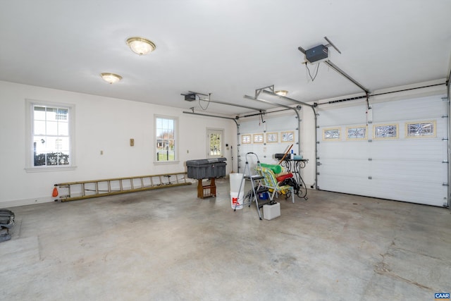 garage featuring a garage door opener