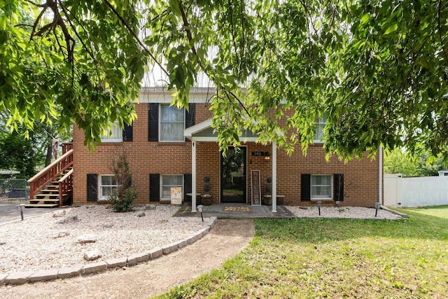 146 Harper St, Weyers Cave, VA 24486 - view of front of property featuring brick siding and stairway