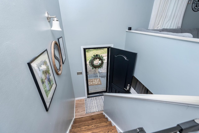 146 Harper St, Weyers Cave, VA 24486 - staircase with wood finished floors