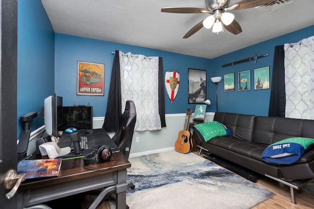 146 Harper St, Weyers Cave, VA 24486 - office with ceiling fan and baseboards