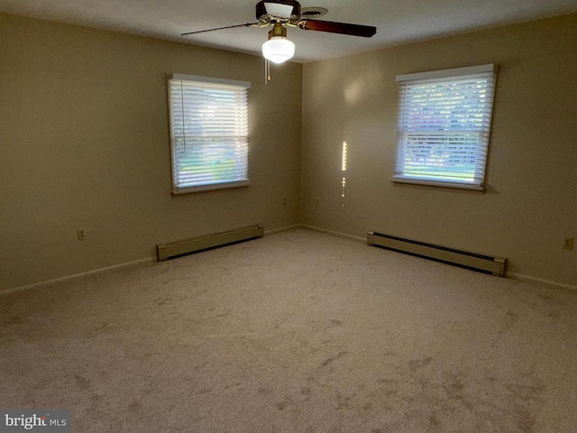 16 Park Ave, Luray, VA 22835 - carpeted spare room featuring baseboard heating and ceiling fan
