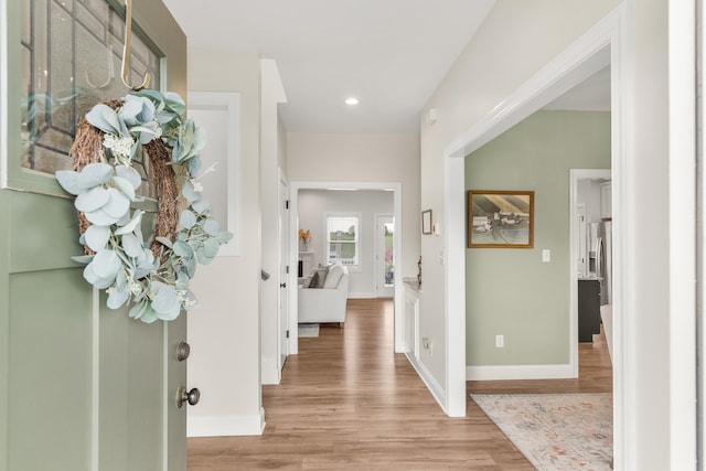 141 Tomasville Dr, Waynesboro, VA 22980 - entryway with light wood finished floors, baseboards, and recessed lighting