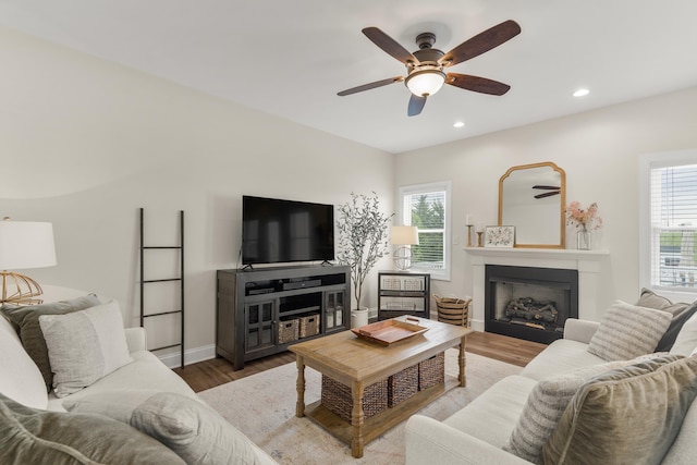 141 Tomasville Dr, Waynesboro, VA 22980 - living room with a fireplace, ceiling fan, plenty of natural light, and recessed lighting