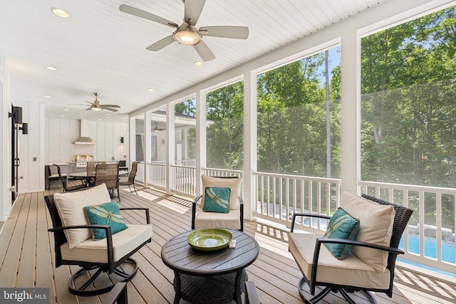 11206 Preswick Ln, Spotsylvania, VA 22551 - sunroom with ceiling fan and healthy amount of natural light