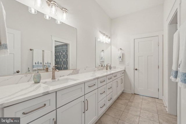 11206 Preswick Ln, Spotsylvania, VA 22551 - bathroom featuring double vanity and tile patterned flooring