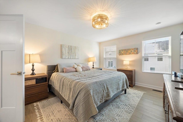 bedroom featuring light hardwood / wood-style flooring