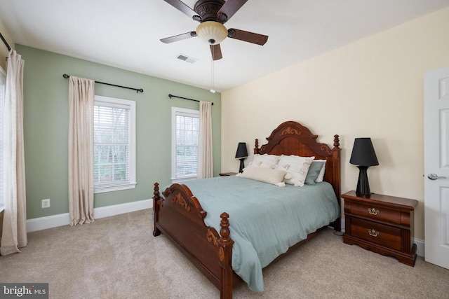 8800 General Griffins Ct, Fredericksburg, VA 22407 - bedroom with light carpet, baseboards, and a ceiling fan