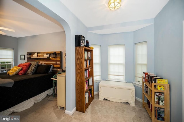 625 Yorktown Blvd, Locust Grove, VA 22508 - bedroom featuring carpet floors, arched walkways, and baseboards