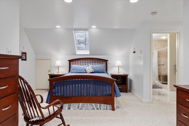 130 Rainier Rd, Mcgaheysville, VA 22840 - carpeted bedroom with baseboards, connected bathroom, and recessed lighting