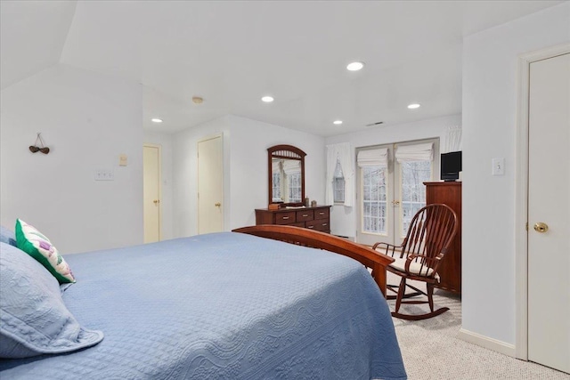 130 Rainier Rd, Mcgaheysville, VA 22840 - bedroom with carpet flooring, recessed lighting, baseboards, and french doors