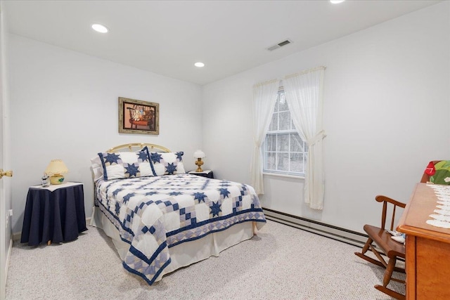 130 Rainier Rd, Mcgaheysville, VA 22840 - carpeted bedroom with baseboard heating and recessed lighting
