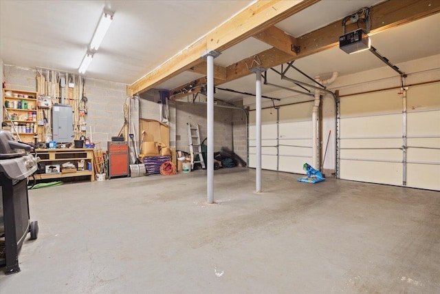 130 Rainier Rd, Mcgaheysville, VA 22840 - garage featuring electric panel and a garage door opener