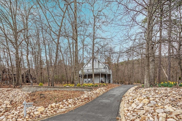 130 Rainier Rd, Mcgaheysville, VA 22840 - rustic home with a wooded view and a wooden deck