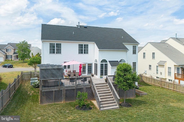 2609 Melissa Ct, Fredericksburg, VA 22408 - back of house with a deck, stairs, and roof with shingles