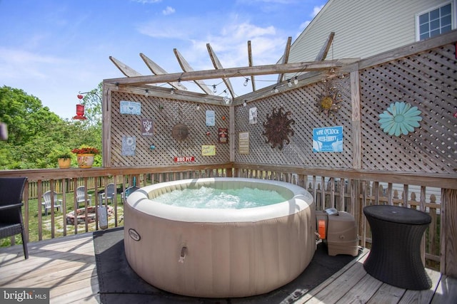 2609 Melissa Ct, Fredericksburg, VA 22408 - wooden deck featuring a hot tub